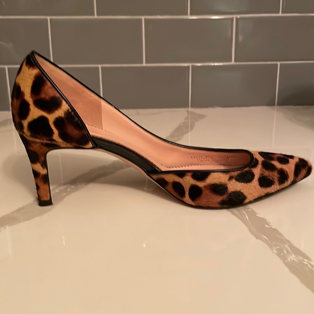 JCREW calf hair leopard print heels. Size 5.5.